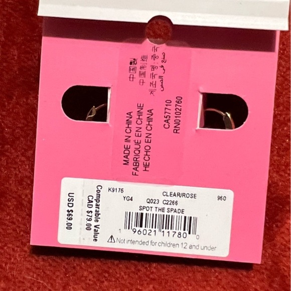 Kate Spade Spot the Spade Pave Drop Earrings, Rose Gold NWT - Picture 3 of 3